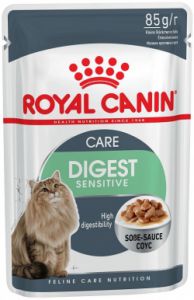Royal Canin, Zoolife,  Зоолайф, корм для кошек, Омск, Роял Канин,  Корм для кошек с чувствительной пищеварительной системой, пауч, влажный корм, пакетик, кусочки в соусе, Digest Sensitive, Дайджест Сенситив